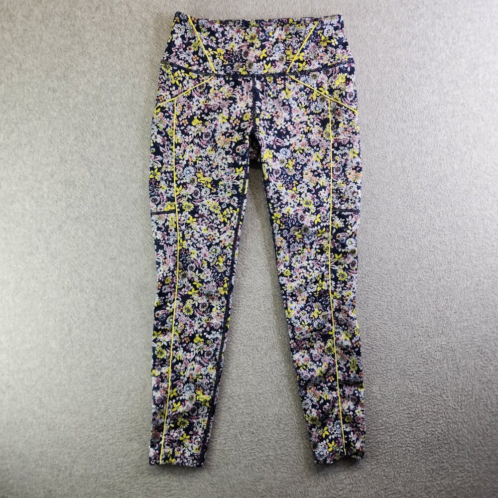 FP Movement by Free People Floral High-Waist Leggings in Navy, Yellow, Pink